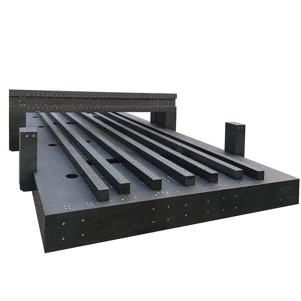 Custom granite worktable with guideways and mounting holes